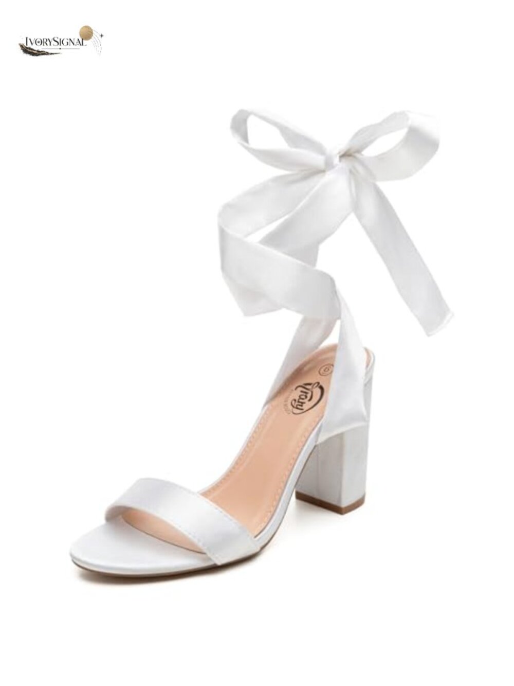 Satin Lace Up Chunky Platform Heels for Women, 3 Inch Block Heel Open Toe